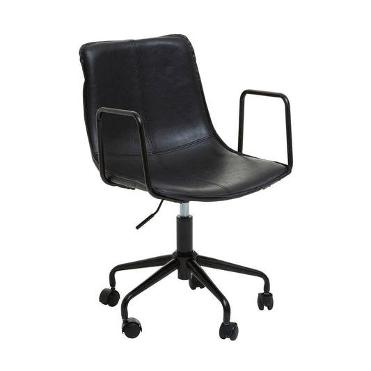 Branson Black Leather Effect Home Office Chair