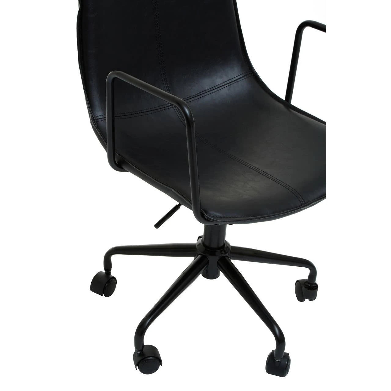 Branson Black Leather Effect Home Office Chair