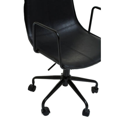 Branson Black Leather Effect Home Office Chair