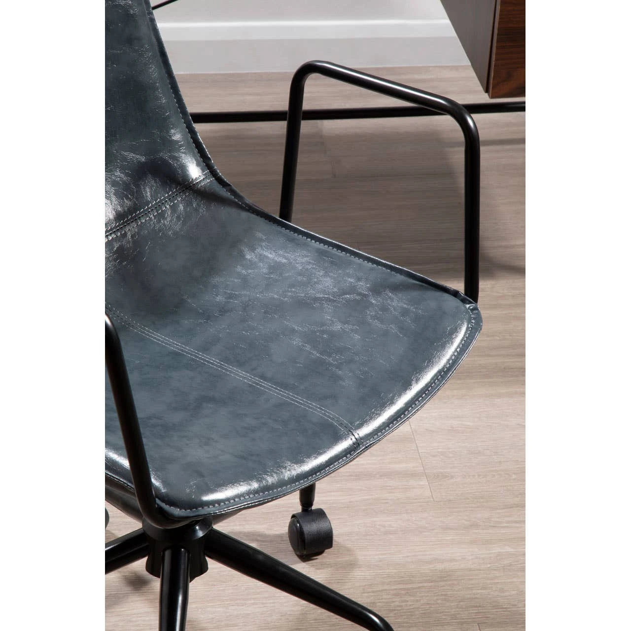 Branson Grey Leather Effect Home Office Chair