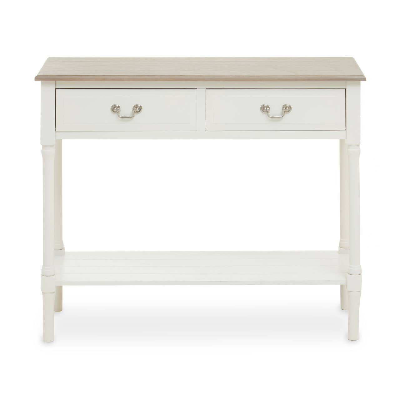 Heritage 2 Drawers White Rectangular Console Table