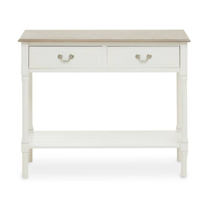 Heritage 2 Drawers White Rectangular Console Table