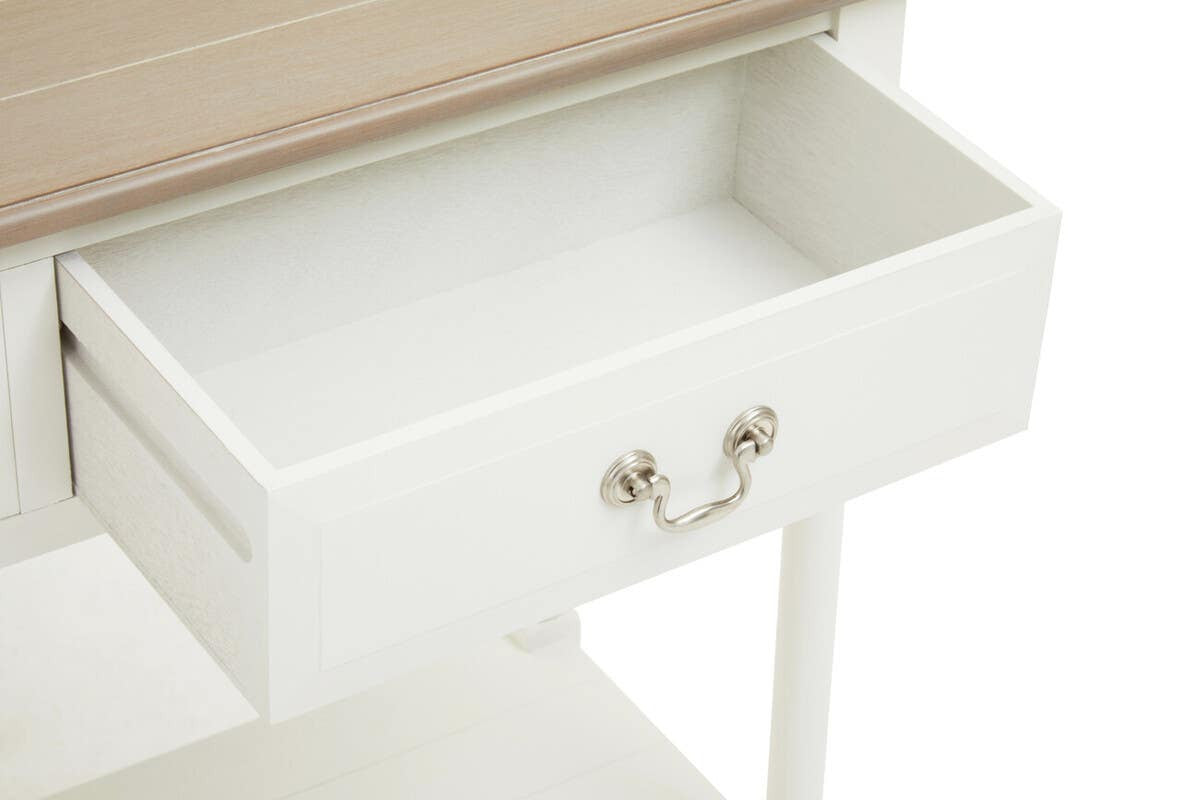 Heritage 2 Drawers White Rectangular Console Table