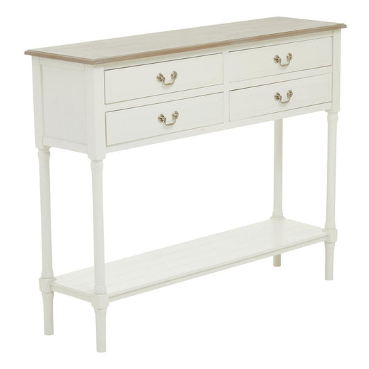 Heritage 4 Drawer White Console Table