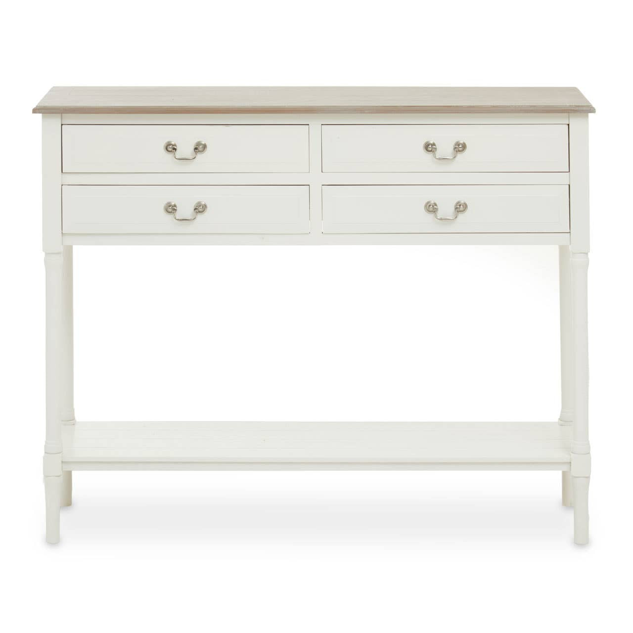 Heritage 4 Drawer White Console Table