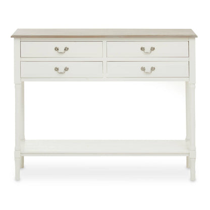 Heritage 4 Drawer White Console Table