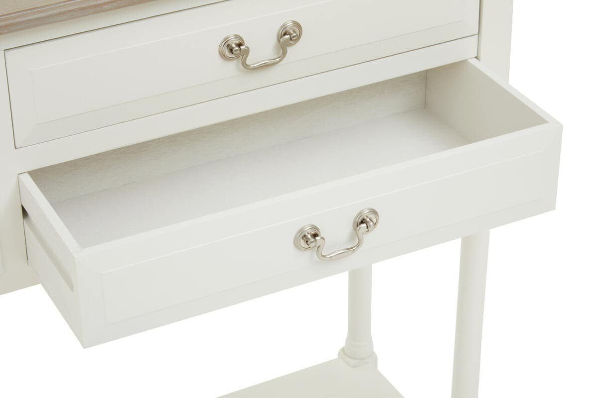 Heritage 4 Drawer White Console Table