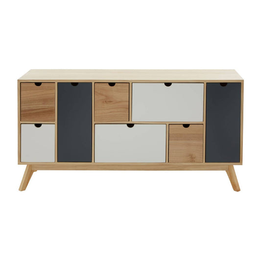 Watson Tri Colour Chest of 6 Drawers and 2 Doors Cabinet
