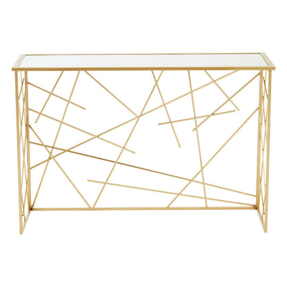 Farran Gold Finish Console Table With Mirror Top
