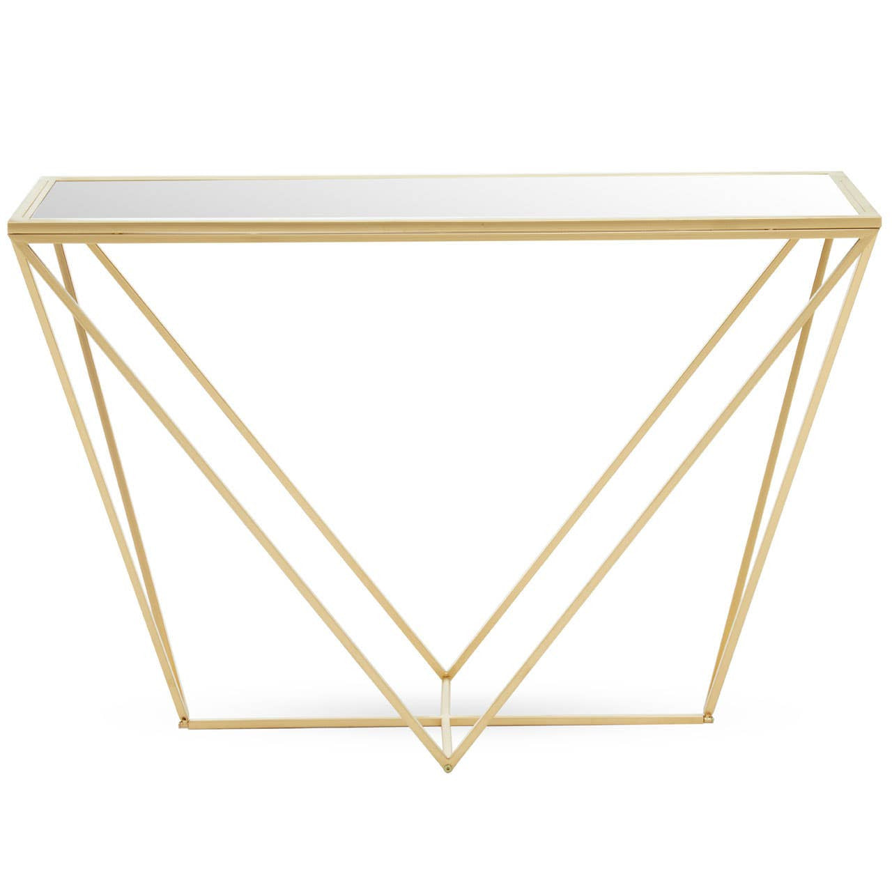 Farran Gold Finish Rectangular Console Table
