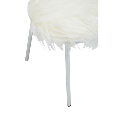 Jolie Silver and Faux Fur Bow Back Dining Chair