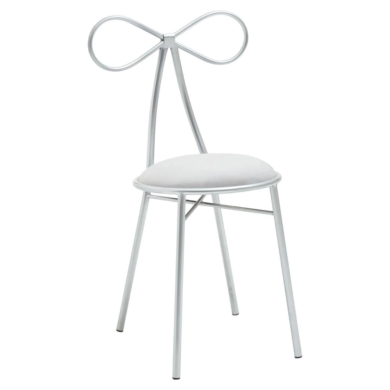 Jolie Silver Velvet Bow Back Dining Chair