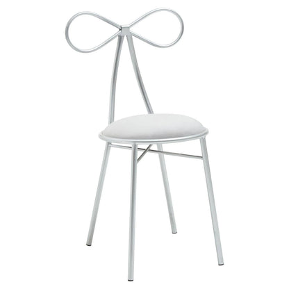Jolie Silver Velvet Bow Back Dining Chair