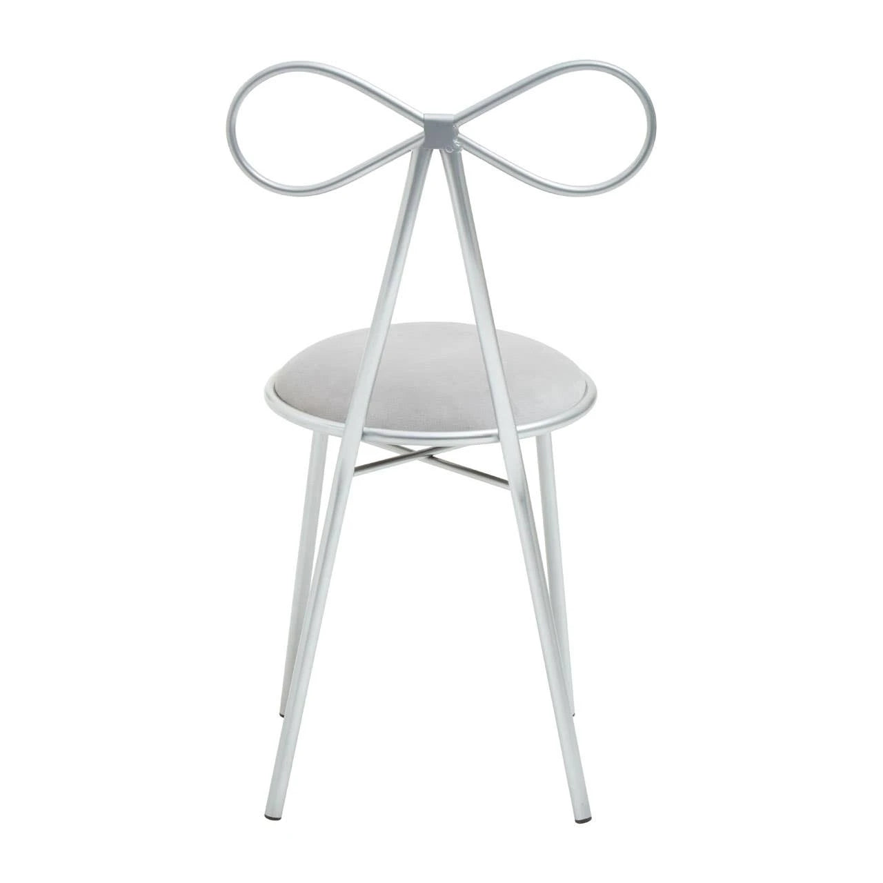 Jolie Silver Velvet Bow Back Dining Chair