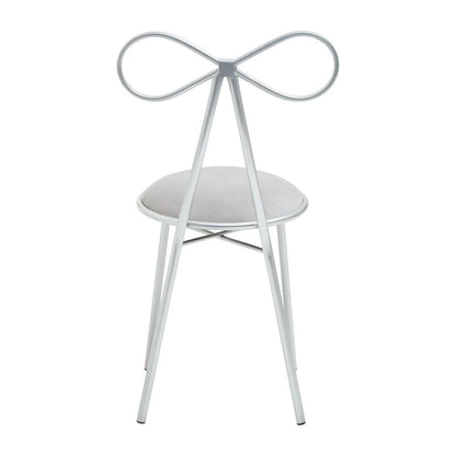 Jolie Silver Velvet Bow Back Dining Chair