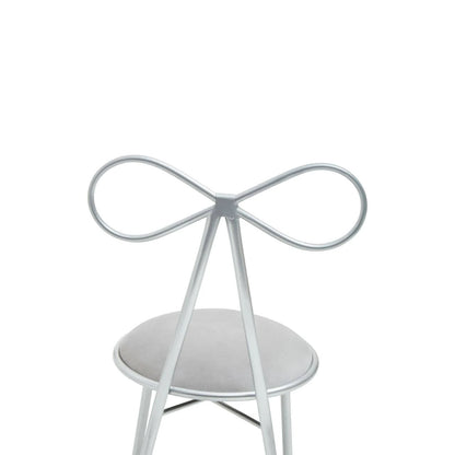 Jolie Silver Velvet Bow Back Dining Chair