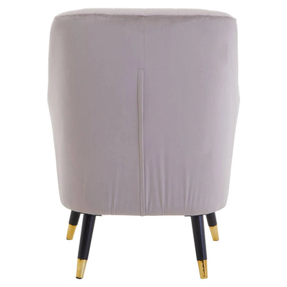 Loretta Mink Velvet Accent Chair With Black Legs