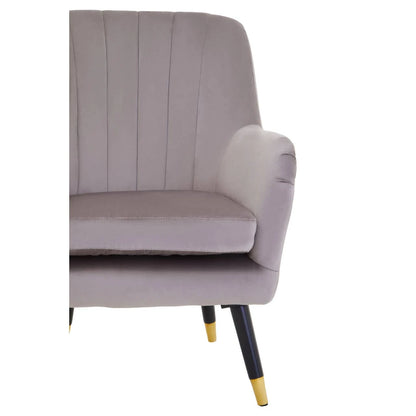 Loretta Mink Velvet Accent Chair With Black Legs