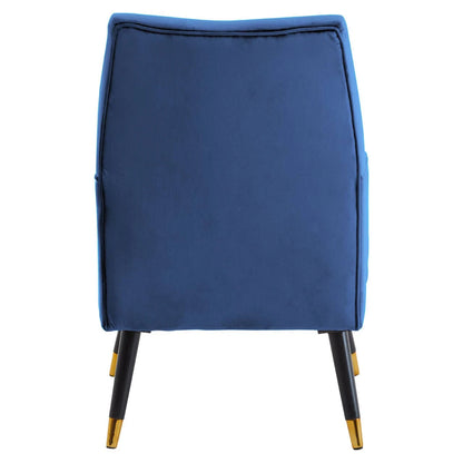 Loretta Midnight Velvet Armchair With Black Wood Legs