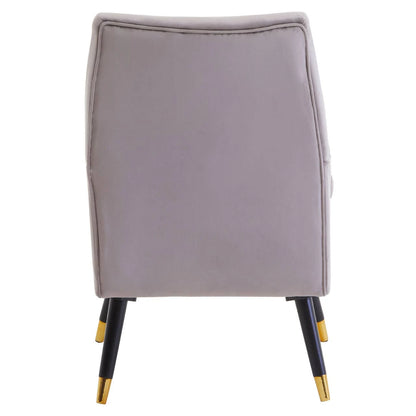 Loretta Mink Velvet Accent Chair With Wooden legs