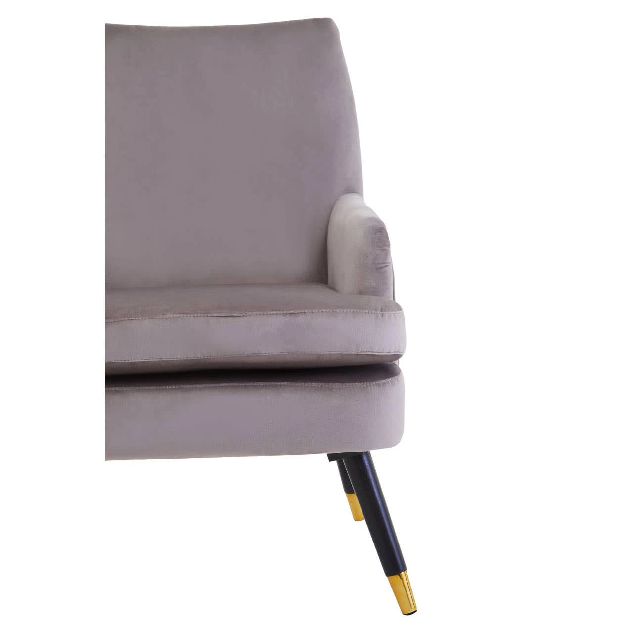 Loretta Mink Velvet Accent Chair With Wooden legs
