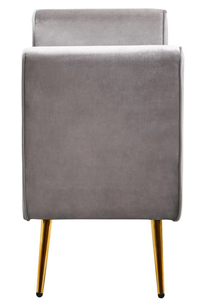 Loretta Grey Velvet Ottoman Storage Bench