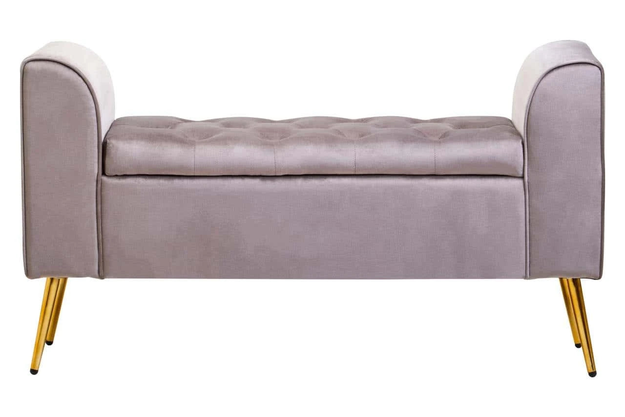 Loretta Mink Velvet Ottoman Storage Bench