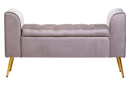 Loretta Mink Velvet Ottoman Storage Bench
