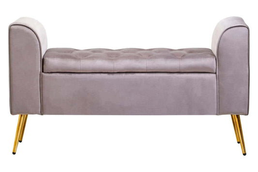Loretta Mink Velvet Ottoman Storage Bench