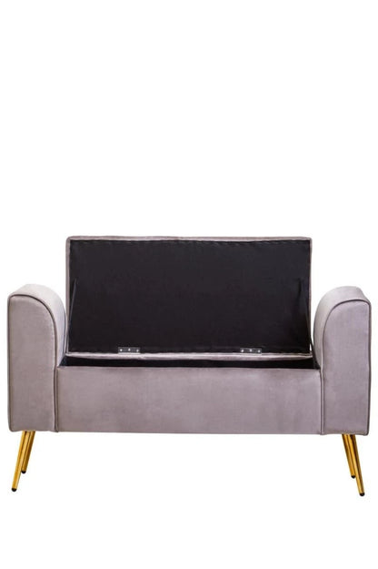 Loretta Mink Velvet Ottoman Storage Bench