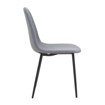 Salford Grey Fabric Dining Chair with Black Legs