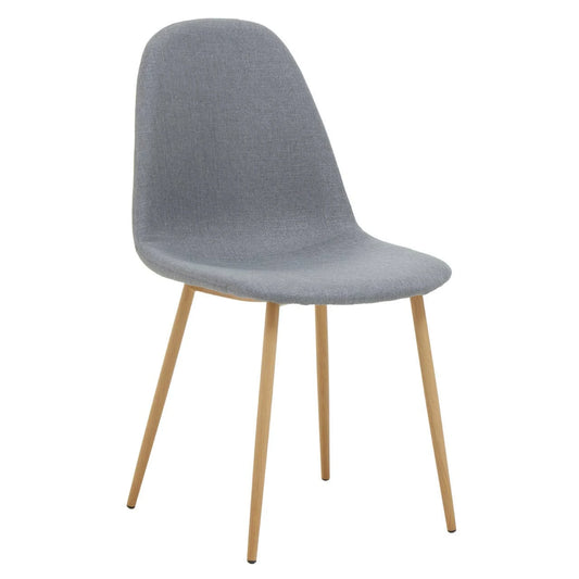 Salford Grey Fabric Dining Chair With Wood Effect Legs