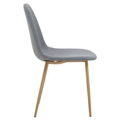 Salford Grey Fabric Dining Chair With Wood Effect Legs