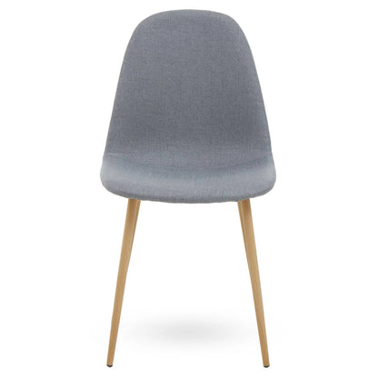 Salford Grey Fabric Dining Chair With Wood Effect Legs