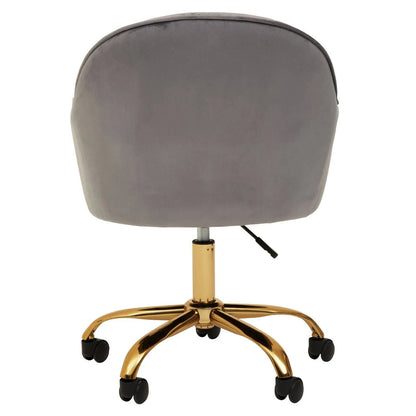 Brent Grey Velvet And Gold Base Home Office Chair