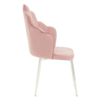 Tian Pink Velvet Dining Chair