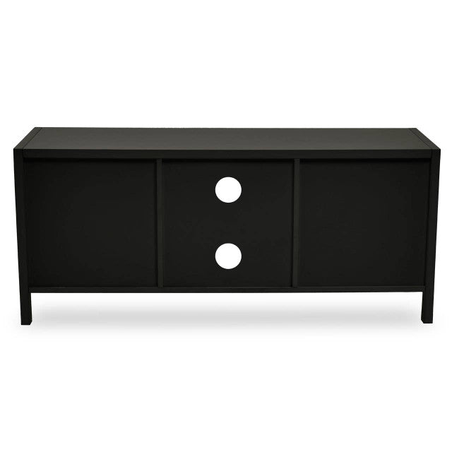 Sherman Black Wood and Rattan Media Unit