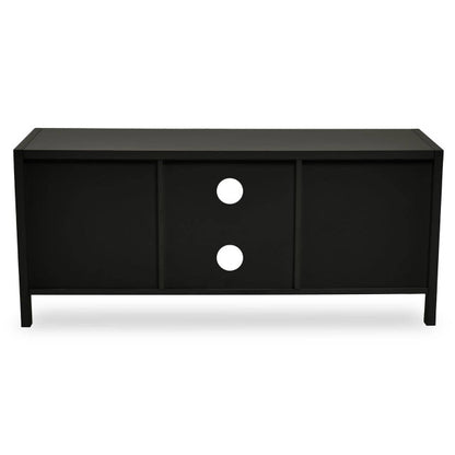 Sherman Black Wood and Rattan Media Unit
