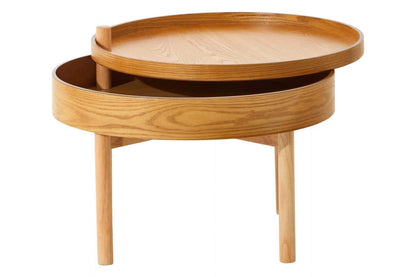 Viborg Revolving Top Side Table with Storage