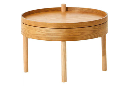 Viborg Revolving Top Side Table with Storage