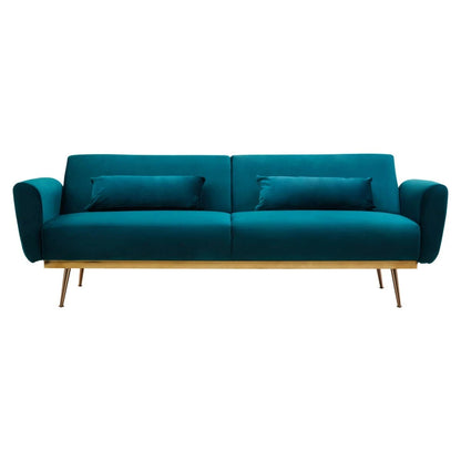 Hatton Green Velvet Sofa Bed In Stock