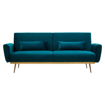 Hatton Green Velvet Sofa Bed In Stock