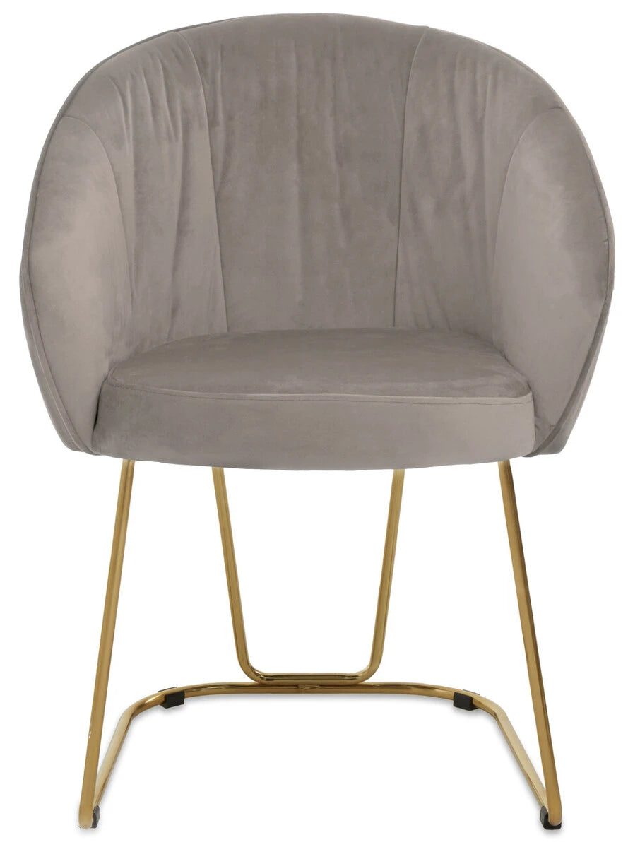 Veneto Mink Velvet Curved Dining Chair