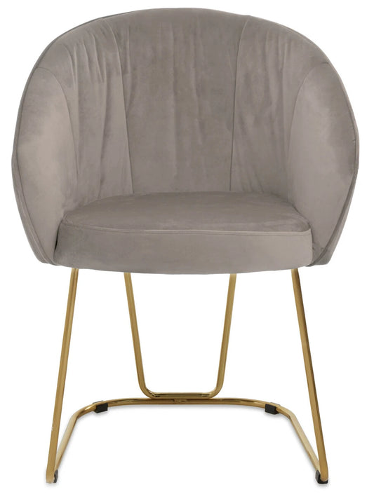 Veneto Mink Velvet Curved Dining Chair