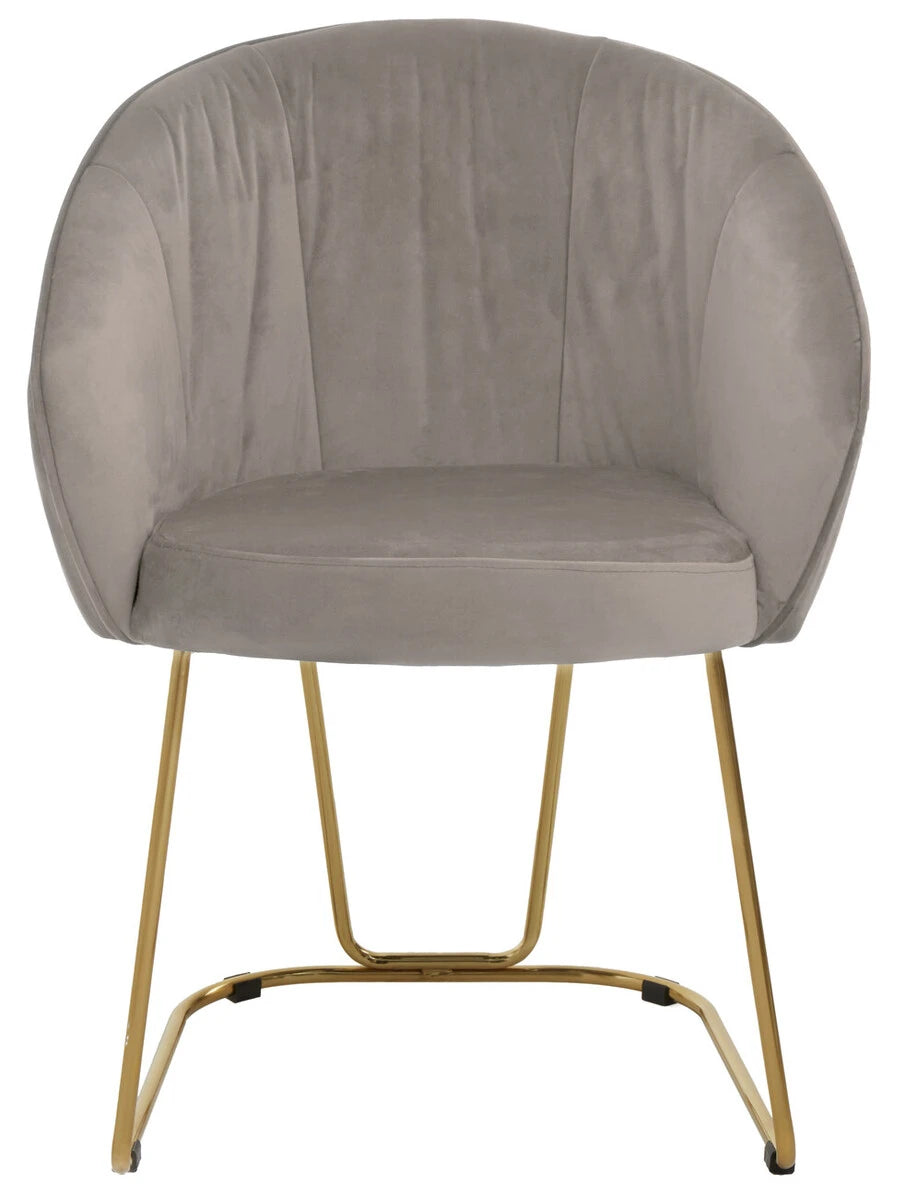 Veneto Mink Velvet Curved Dining Chair