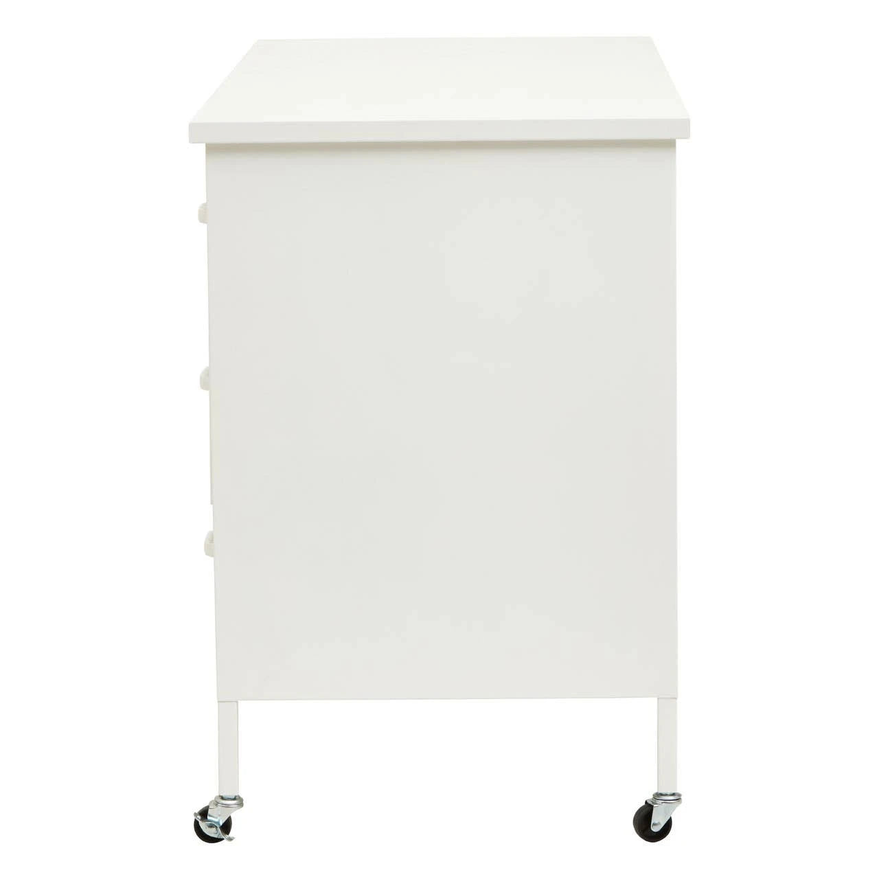 Academy Three Drawer White Desk