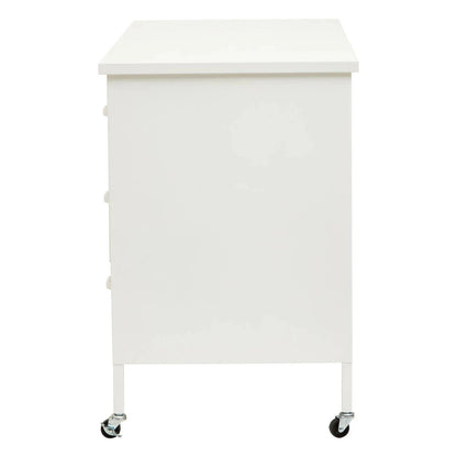 Academy Three Drawer White Desk