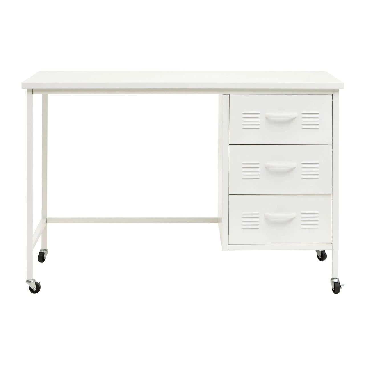 Academy Three Drawer White Desk