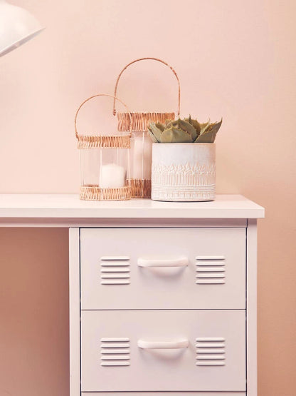 Academy Three Drawer White Desk