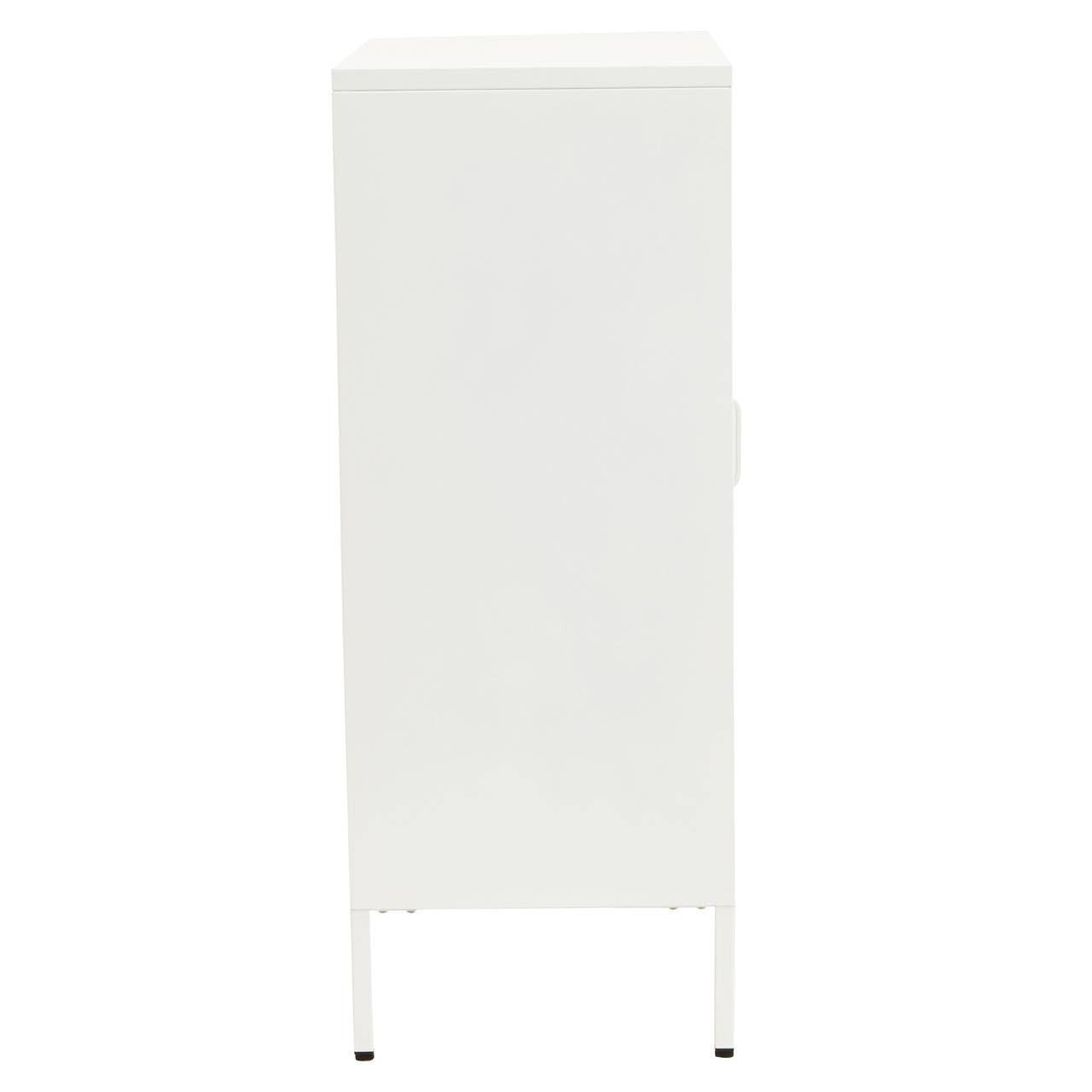 Acier Two Door White Metal Cabinet